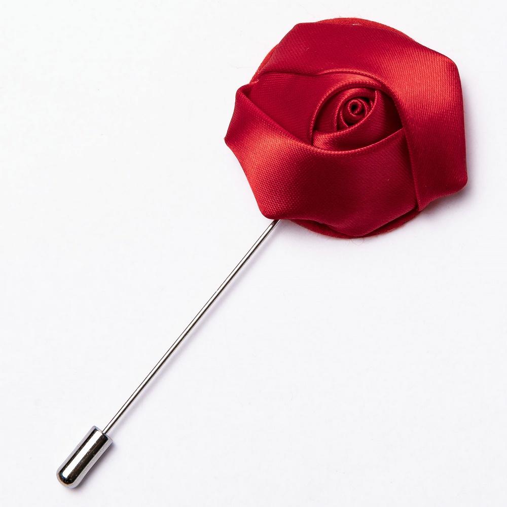 Barry.Wang Men's Striped Necktie Red White Tie Hanky Cufflinks Boutonniere Pin with Gift Box