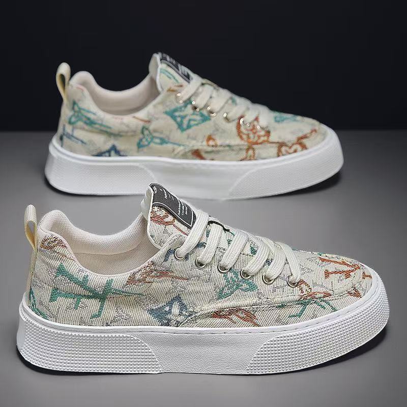 New Sneakers Casual Mens Designer Ethnic Style Board Shoes Fashion Fabric Breathable Increased Internal Flat Platform Shoes38-48