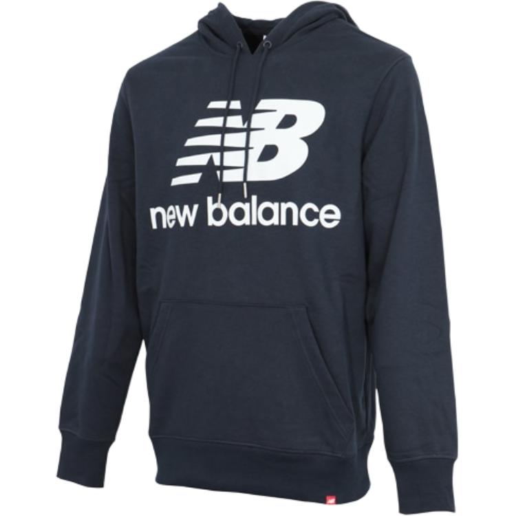New Balance Sweatshirts Unisex Marine Blue Hooded Moderate Regular AMT03558-ECL L