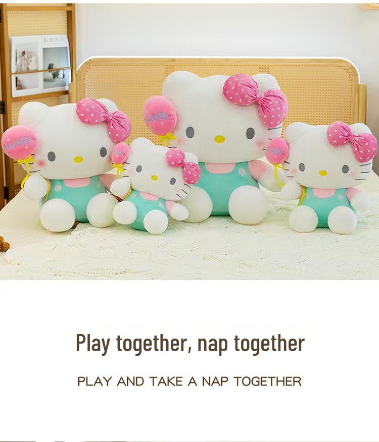 Kiki Cat Plush Toy: Cute Balloon Kitten Doll Ornament and Cushion for Girls