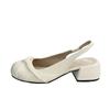 Popular French round head single shoes women's summer 2025 new models with skirts evening gentle temperament versatile pearl sandals