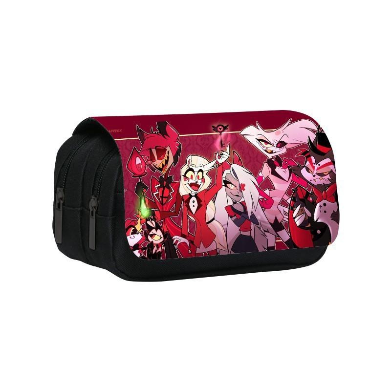 Hazbin Hotel Anime Postavy Potisk Dvouvrstvá Taška Na Ukládání Psacích Potřeb Pro Studenty A Umělce