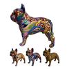 Graffiti French Bulldog Figurine Hand-Painted Artistic Dog Statue Resin Sculpture Living Room Office Home Desk Decoration Ornament
