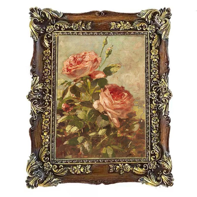 European Vintage Artistic Luxury Relief Photo Frame Resin Adornments Home Room Wall Murals Picture Frame Decoration Accessories