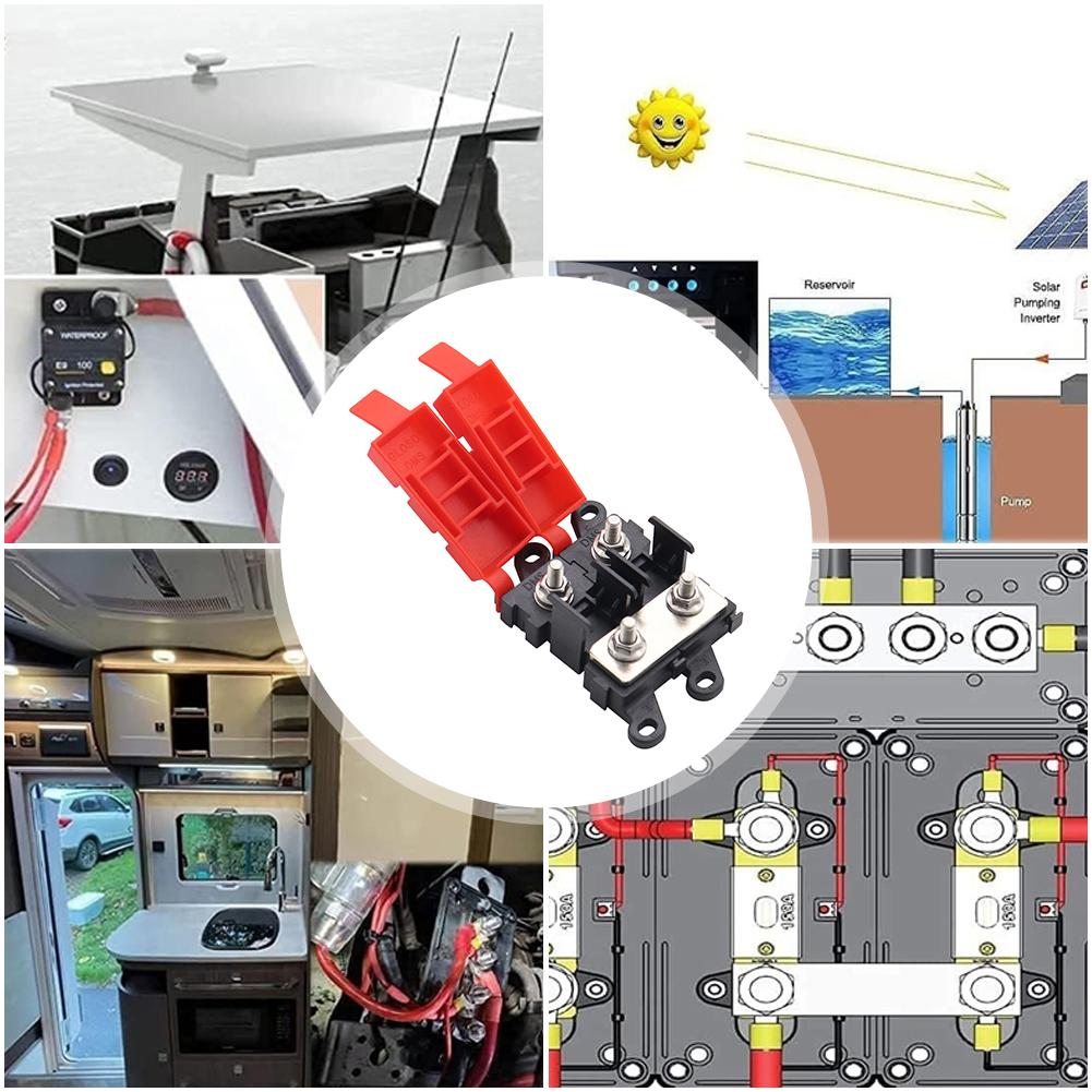 2cestný držák pojistek na šroub do auta, vysokoproudý blok pojistek MIDI, vysoce výkonný držák pojistek do auta pro obytné vozy, automobily, lodě, jachty