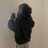 Autumn and Winter Korean Version Lazy Style Loose Fried Dough Twists Double Zip Hooded Long Sleeve Knitting Sweater Cardigan Coat Women