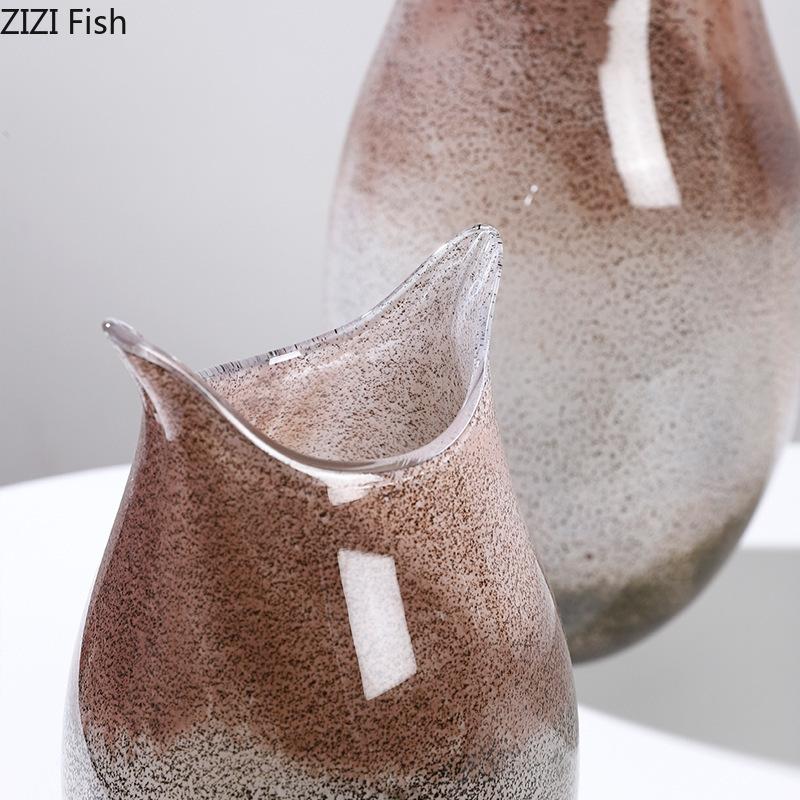 Color Gradient Irregular Glass Vase Hydroponic Plant Pots Table Decoration Flowers Arrangement Floral Vases Room Aesthetic Decor