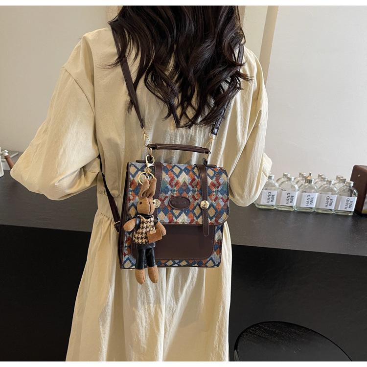 Textured Retro Women's Backpack Purse - 2025 Fashion Single Shoulder Crossbody Bag
