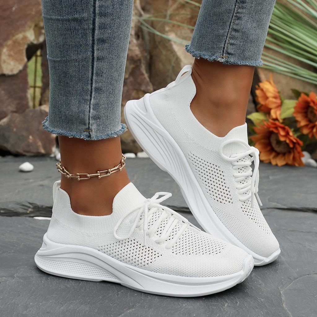 Large size summer new European and American fly-woven round head muffin sole single shoes