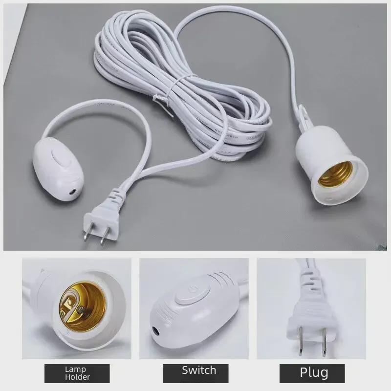 E27 Hanging Lamp Cord with Dual Plug and Independent Switch