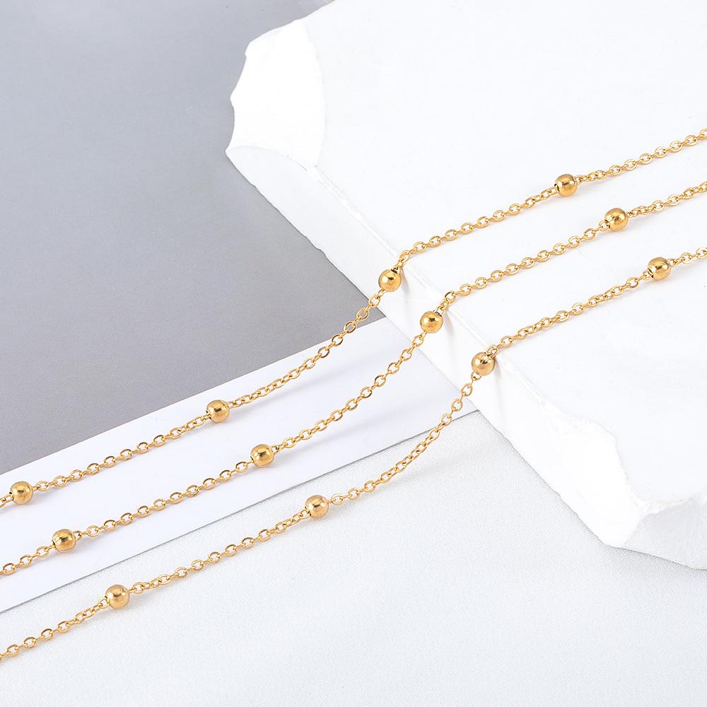 2Meters Multi-Style Stainless Steel Gold Color Link Chain for DIY Women Man Bracelet Necklace Chains Jewelry Making Accessories