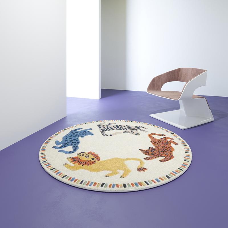 Cartoon Cute Animal Round Carpet Children Room Bedroom Bedside Fluffy Soft Carpets  New Thickened Soft Sofa Anti Slip Rug