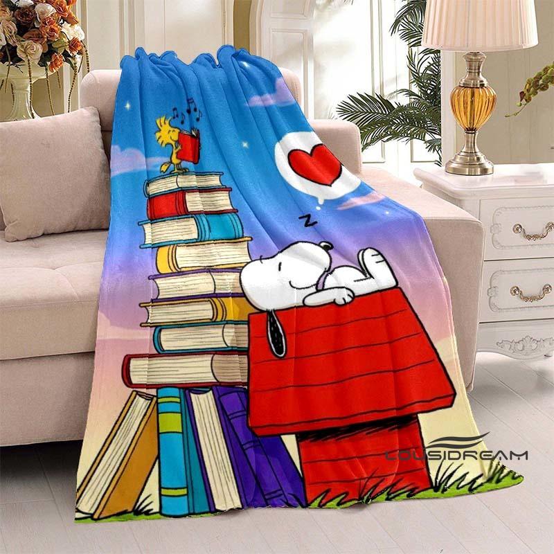 3D-Printed Classic Comic Theme Snoopy Fluffy Blanket Home Decor Collection: Sofa Throws & Shawls, Camping Blankets