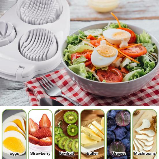 1/2Pcs Egg Cutting Tool Quick Clean Triple-Slice Mode Horizontal/Vertical Food Slicer Perfect Boiled Egg Slices Maker