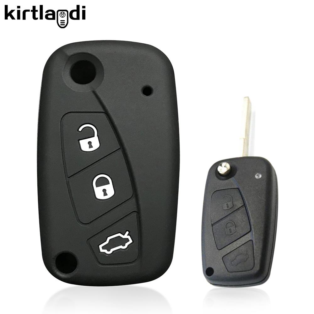 Silicone Car Key Case Cover Accessories for Fiat Punto Panda Idea Grande Punto for Citroen Jumper 2007 Flip Key Holder Keychain