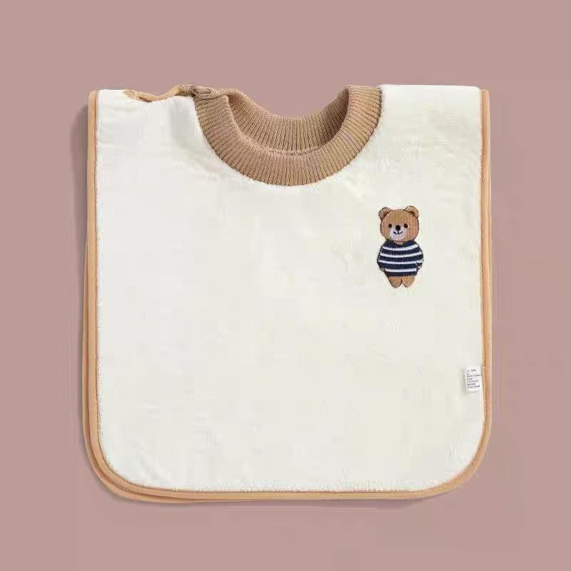 Waterproof Baby Bib & Washcloth Set: Ideal for Toothbrushing, Face Wiping, Mouthwash, and Keeps Clothes Dry.