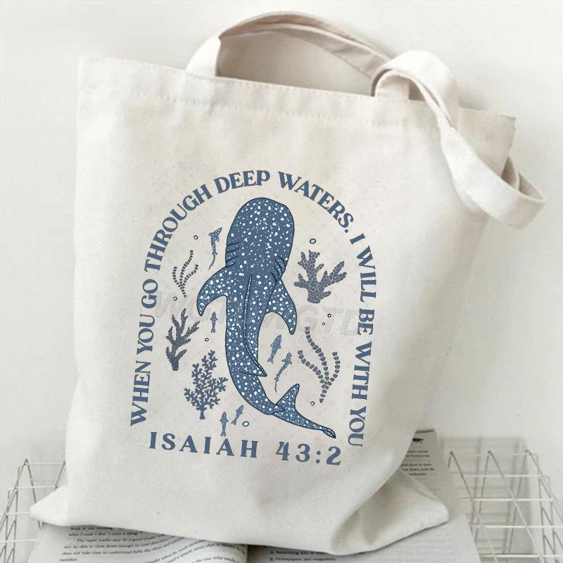 Ocean Animal Trend Shoulder Bag Daily Versatile Commuter Student Tutoring Bag