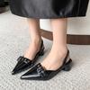 Fashion 2025 New Smile Circle Women's Pumps Solid Color Simplicity Pointed-Toe Shoes Casual Korean System High Heels