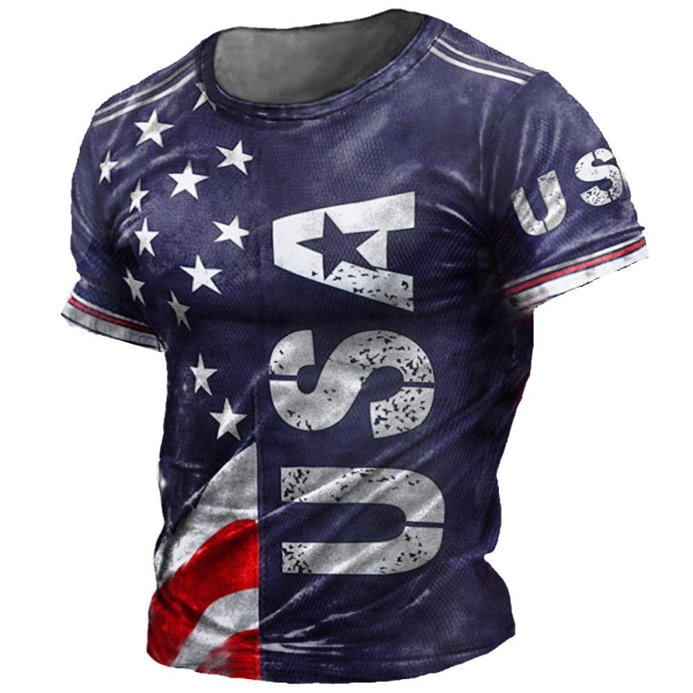 Streetwear tričko Pánské léto Ležérní móda Volný Sportovní styl Tričko s 3D potiskem s krátkým rukávem
