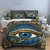 3pcs Egyptian Blue Eyes bedding Set,King Queen Style Bedding,Bedroom GuestRoom Quilt Decor,Gift (1 Duvet Cover+2 Pillowcases)