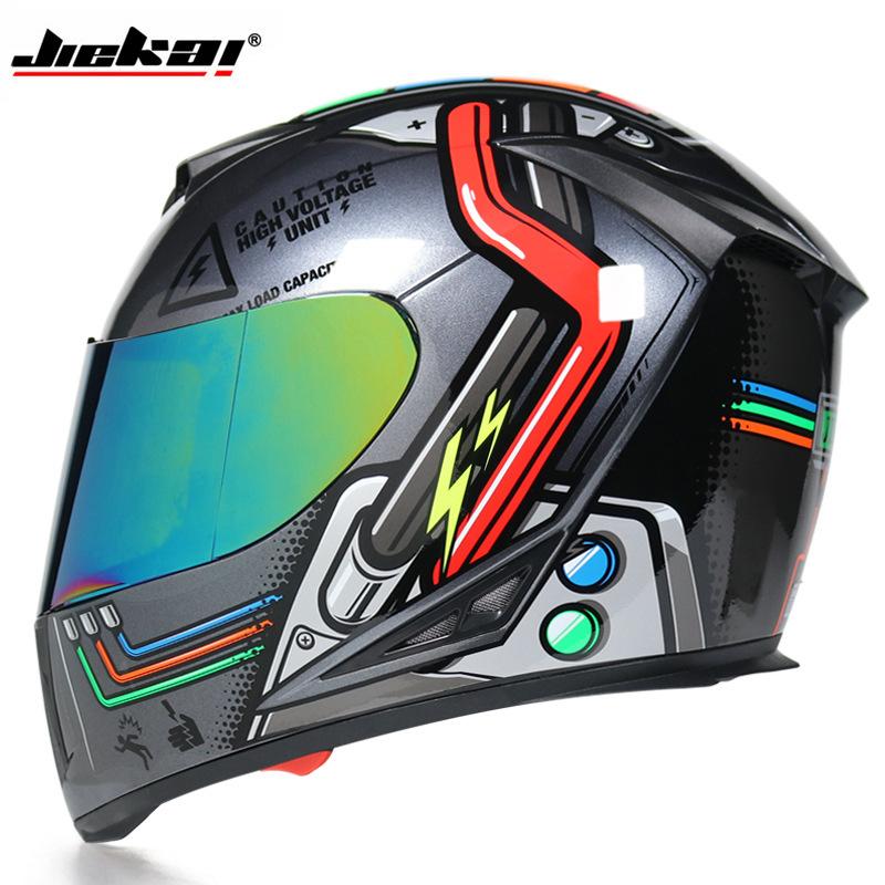 Electric Vehicle Bicycle Helmet Men's and Women's Full Helmet Full Cover Type Personalized Four-season Double Lens Warm Anti-fog Cap
