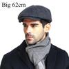 Male Plus Size Ivy Hat Big Head Man Felt Newsboy Cap Dad Leisure Beret Caps Winter Wool Flat Octagon Caps 55-59cm 60-62cm