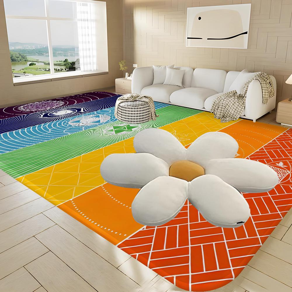 Rainbow 7 Chakra Mandala Bohemia Yoga Door Mat Washable Non-Slip Living Room Sofa Chairs Area Mat Kitchen Welcome Doormat