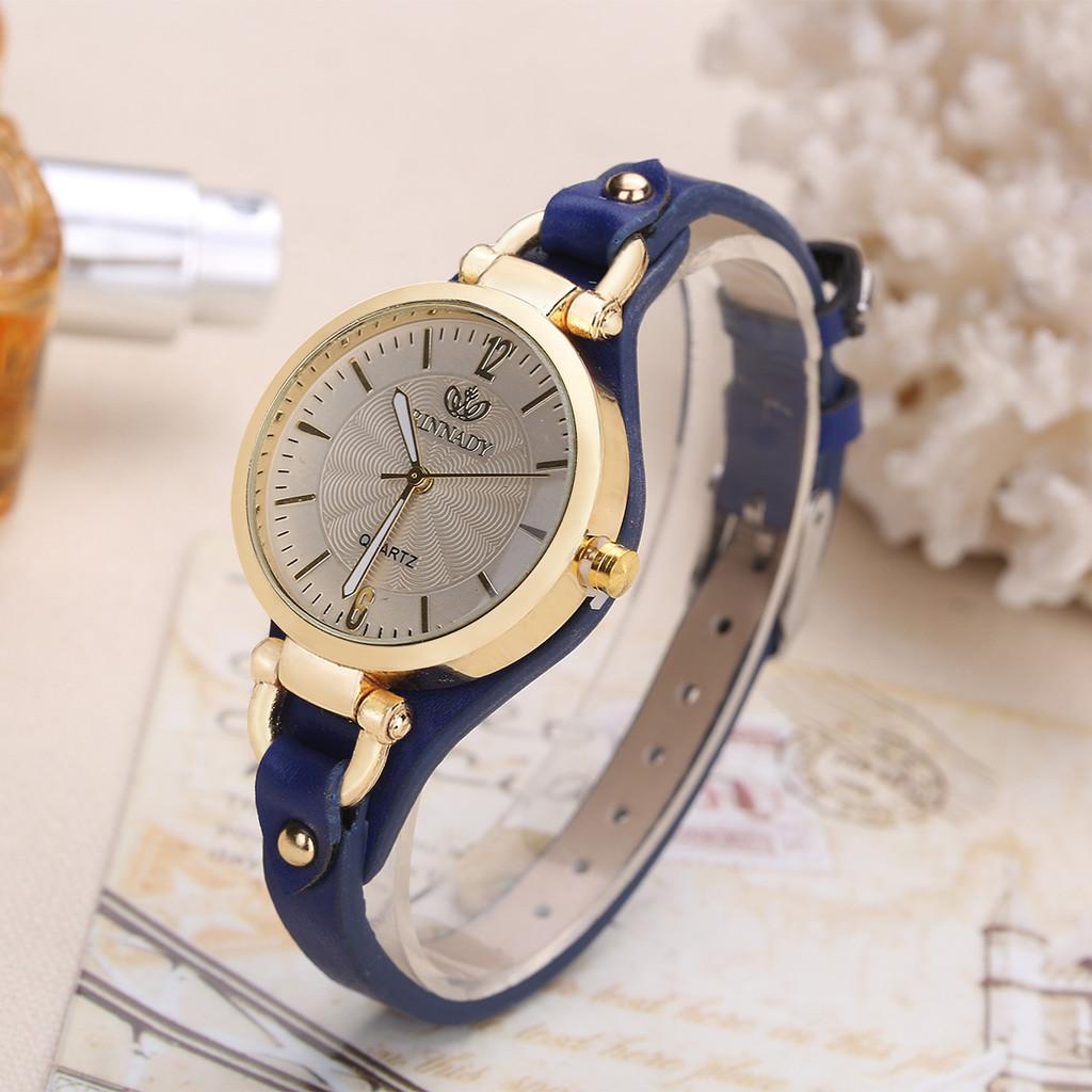 Orologio da Donna al Quarzo Stile Punk con Cinturino in Pelle per Uso Quotidiano Casual