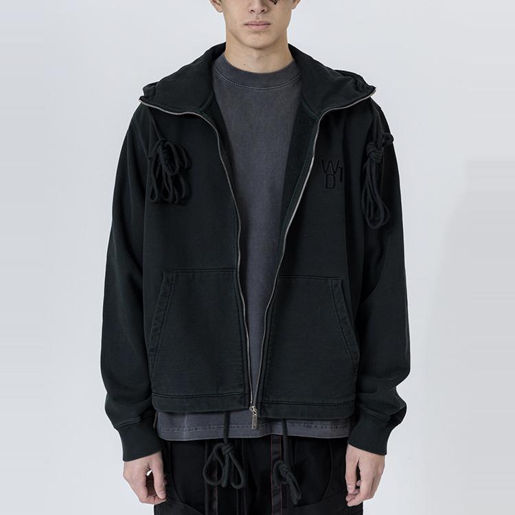 WE11DONE Horror Movie Zip-Up Hoodie Black Unisex Tops WD-TH9-20-140-U-KK