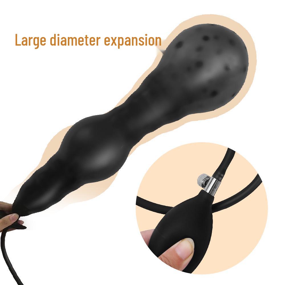 Teleskopischer Extra Langer Aufblasbarer Analplug: Tiefe Einführung Silikon Dilator für Männer und Frauen
