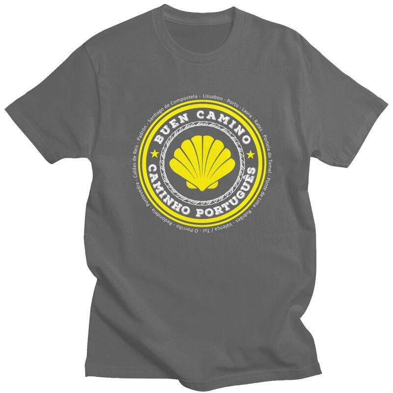 Custom Buen Camino De Santiago Tshirts for Men Short Sleeve Leisure T Shirt Cool Tshirts 100 Cotton Tees Gift
