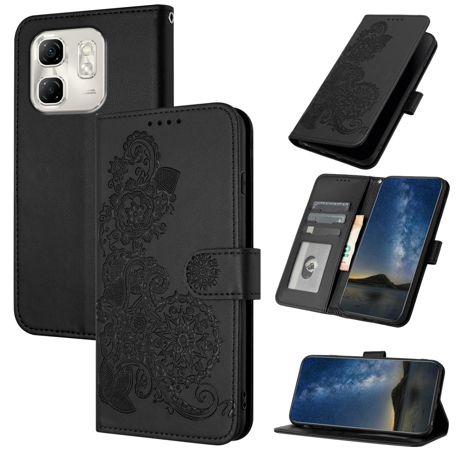 

For Infinix Hot 50i 5G/Smart 9 4G Phone Cases Mandala Flower Leather Wallet Mobile Cover with Strap H