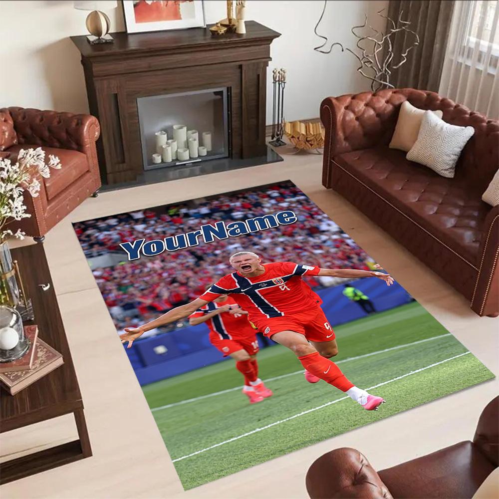 Haaland 202 Personalized Name Area Rug Suitable for Balcony Outdoor Decorate room Bedrooms Antislip Carpet Anime Office Decor