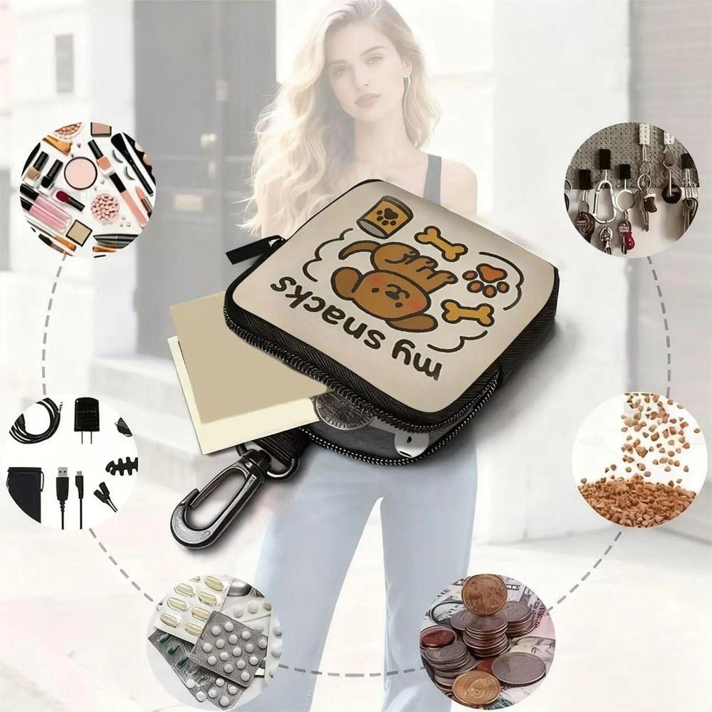 Canvas Pet Training Pouch PVC Snack Pouch Portable Dog Treat Pouch Outdoor Walking
