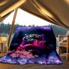 1pc Tiger Floral Fantasy Outdoor Flannel Blanket Soft All Season Polyester Throw , Perfect for Picnics & Travel , Picnic Accessory
