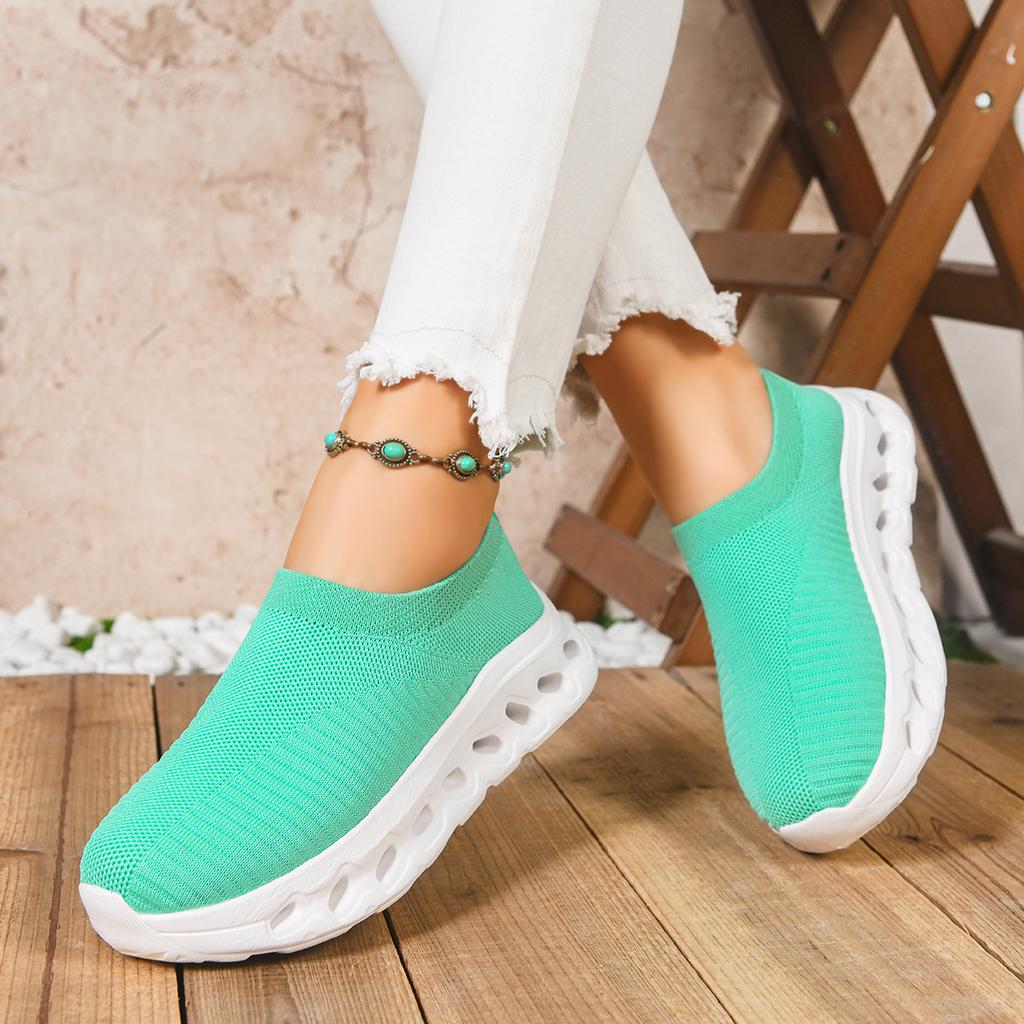 Flying Woven Breathable Sports Single Shoes Women'S Casual Spring Platform Comfortable Large Size Running Shoes