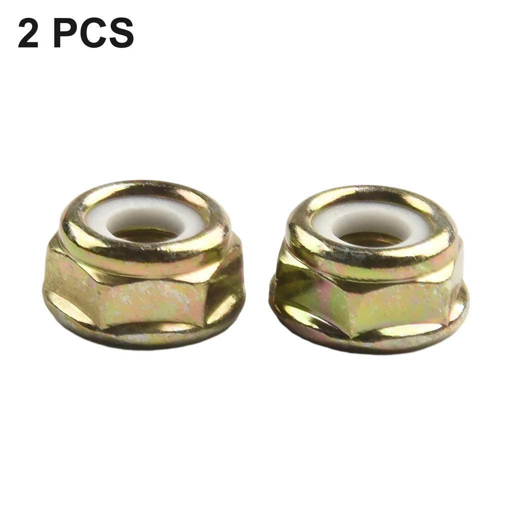 Lawn Mower Accessory Nut Left Hand Thread M10×1.25 Metal 2 Pcs For Lawn Trimmer Brand New Excellent Service Life