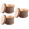 3 Stück Set Holzringbox DIY Rustikaler Eheringhalter Träger Behälter Etui für Valentinstag Jubiläum