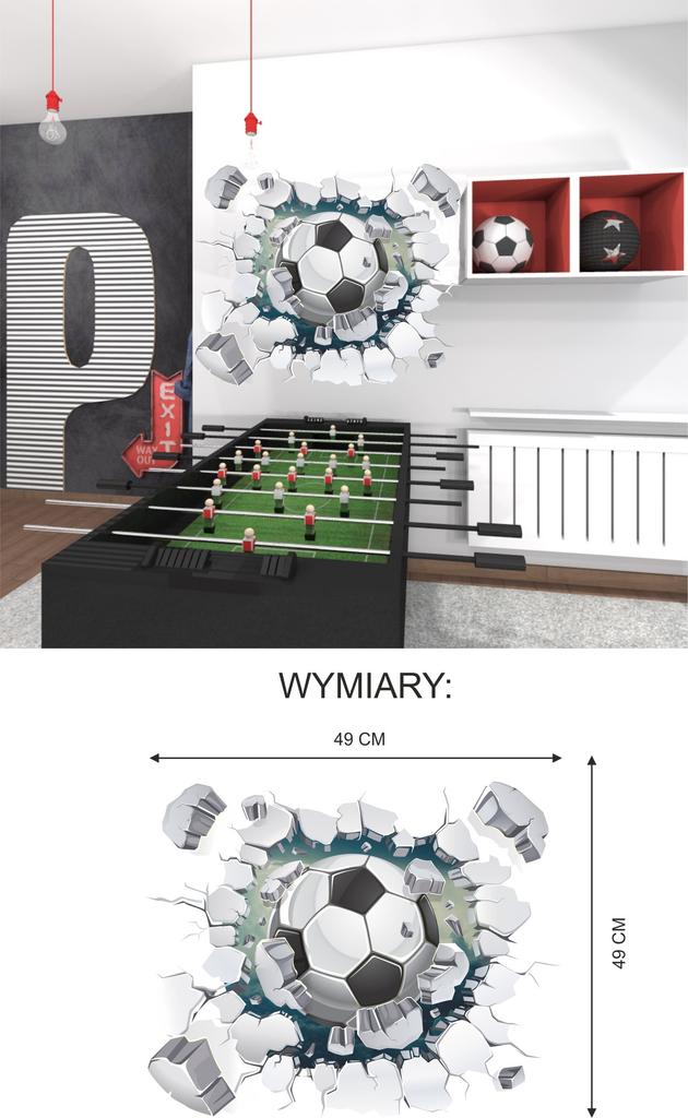 Wall stickers football 3D in brick