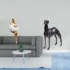 Aesthetic Girl Resin Figurine And Greyhound Dog Animal Sculpture Creative Abstract Art Character