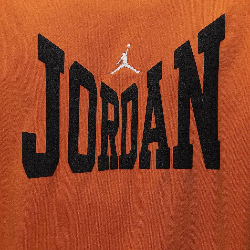 Jordan Brooklyn T Shirts Men's Seastar Orange/Sail White Crew Neck Moderate HV3895-805
