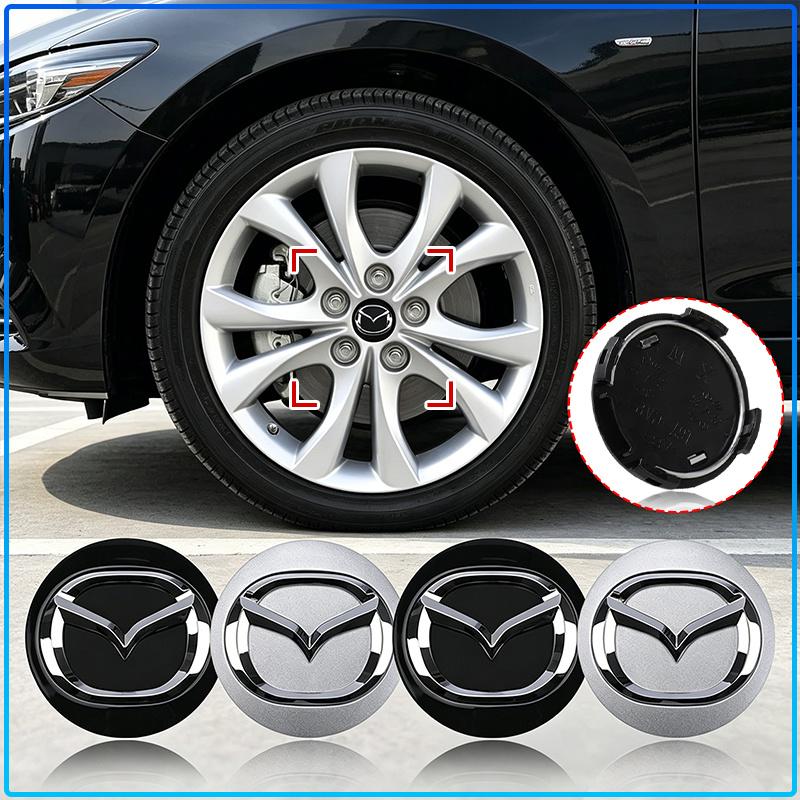 For Mazda 6 3 CX5 5 2 323 CX7 Demio Atenza Axela MX30 CX30 CX3 CX9 RX8 RX7 56mm Car Emblem Tire Wheel Hub Cap Rim Covers Auto Decorate Accessories