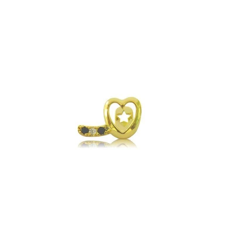 Two-Tone Heart Hollow-Out Zircon Gold Tooth – Hip-Hop Street Style Jewelry