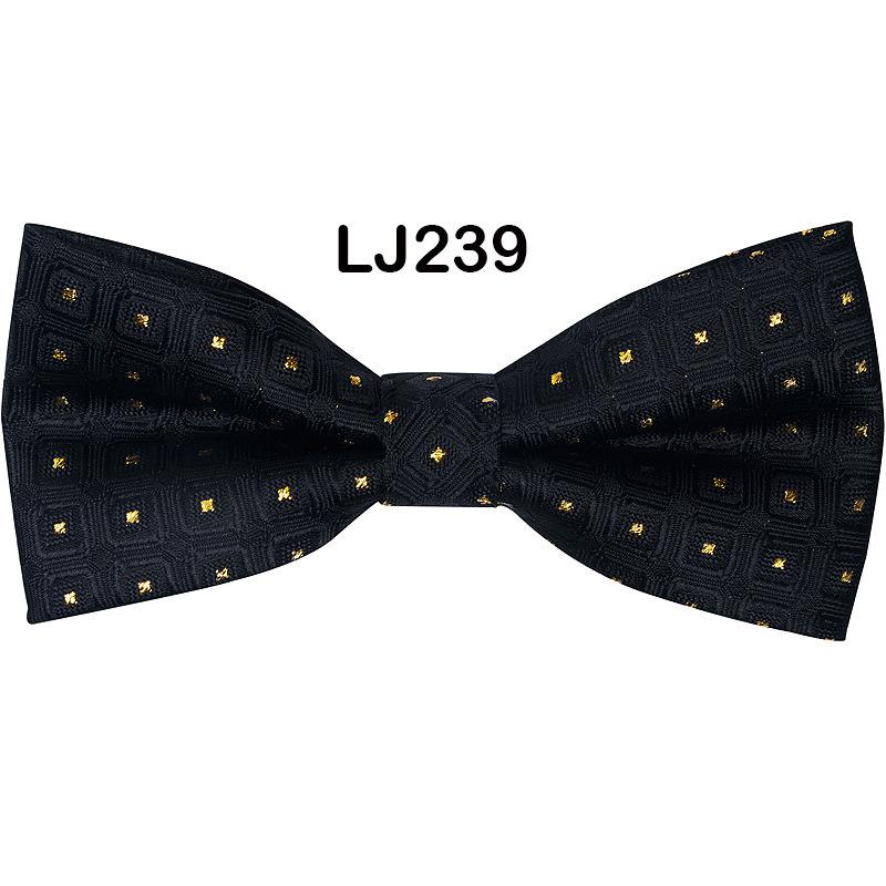 New Men'S Bow Business Wedding Party Bow Tie Solid Color Stripe Men'S Wedding