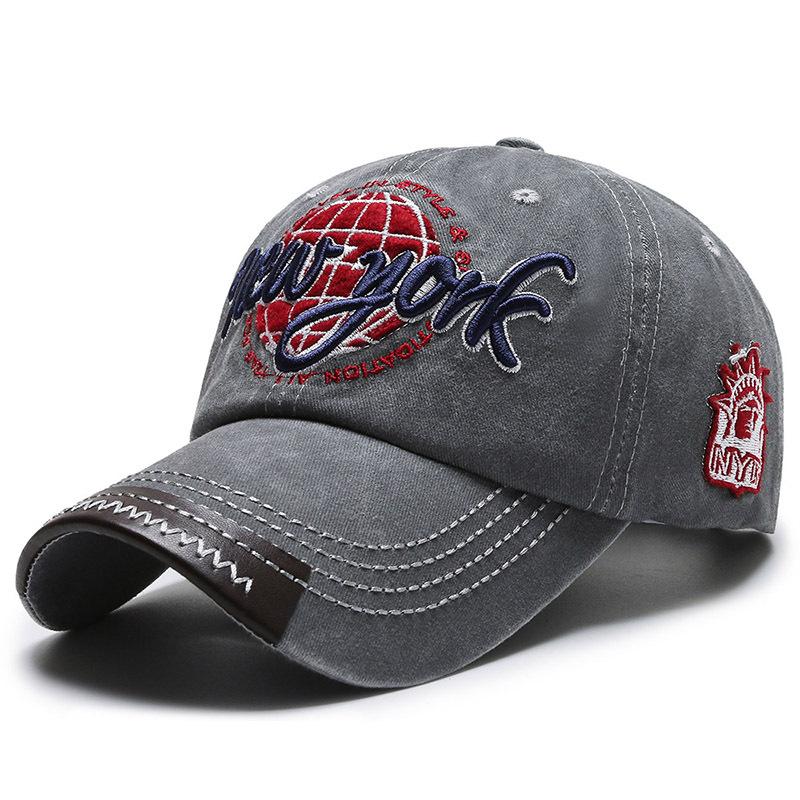 Hat Men's Washed Cloth Baseball Cap Embroidered Cap Joint Outdoor Sun Hat Spring and Autumn Casual Hat