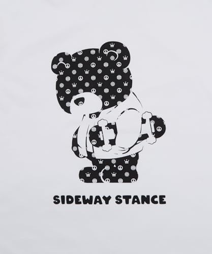 IMPROMES Casual SIDEWAYSTANCE Monogram Bear Long Sleeve T-Shirt, Men's, White
