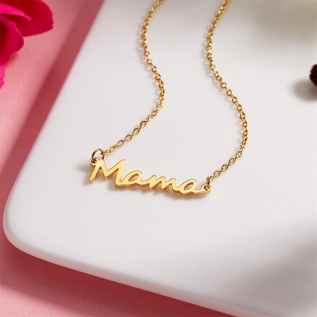 Mother's Day Mama Letter Pendant Necklace For Women Simple Love Mom Clavicle Chain Personality Mama Choker Family Party Jewelry