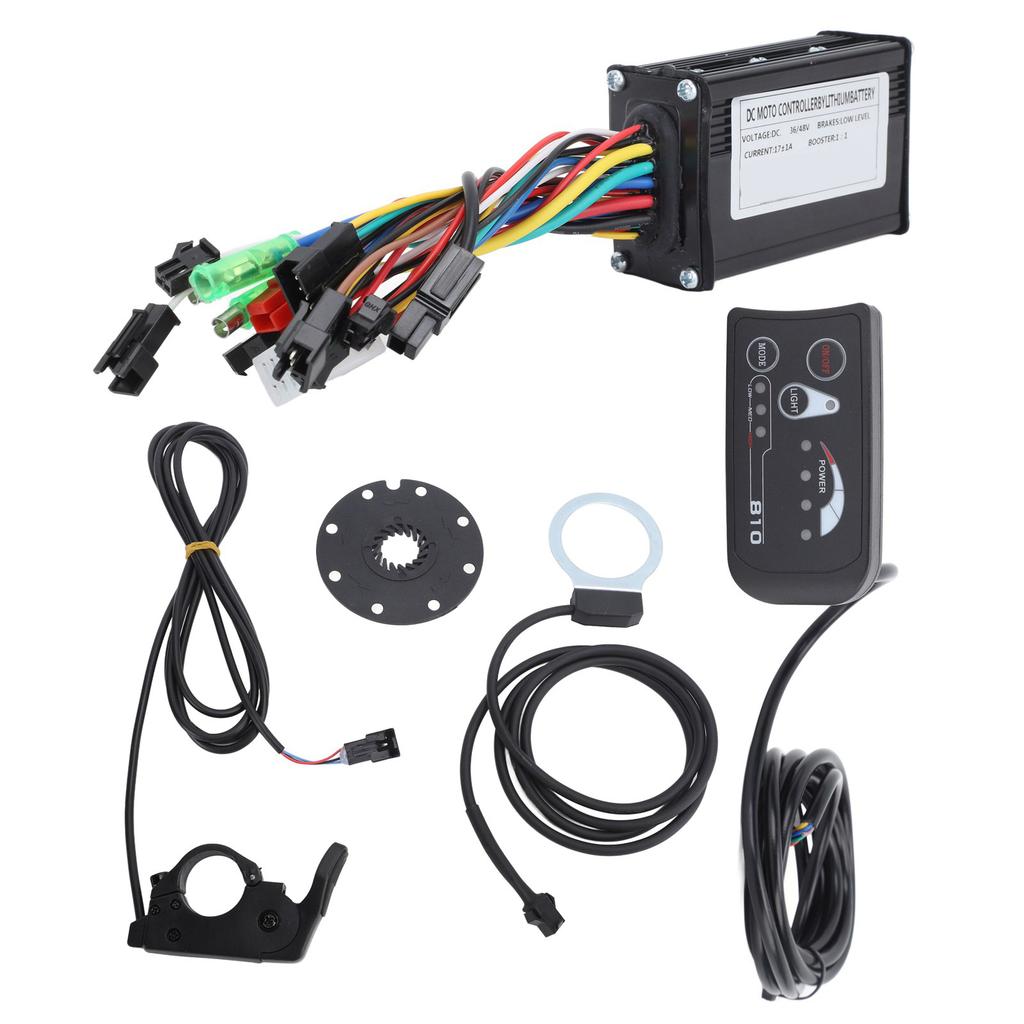 DC 36V 48V 17A 3 Modes Controller with S810 Panel with FT 8C Magnetic Points with 109R Throttle for 250W‑350W Motor