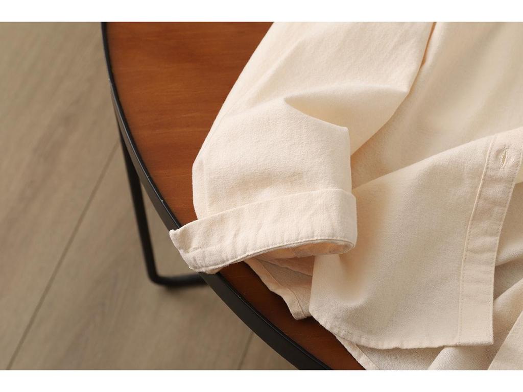 Women's Long-Sleeve Single-Breasted Shirt - Brushed Solid Color, Casual Slim Fit for Autumn/Winter 2025.