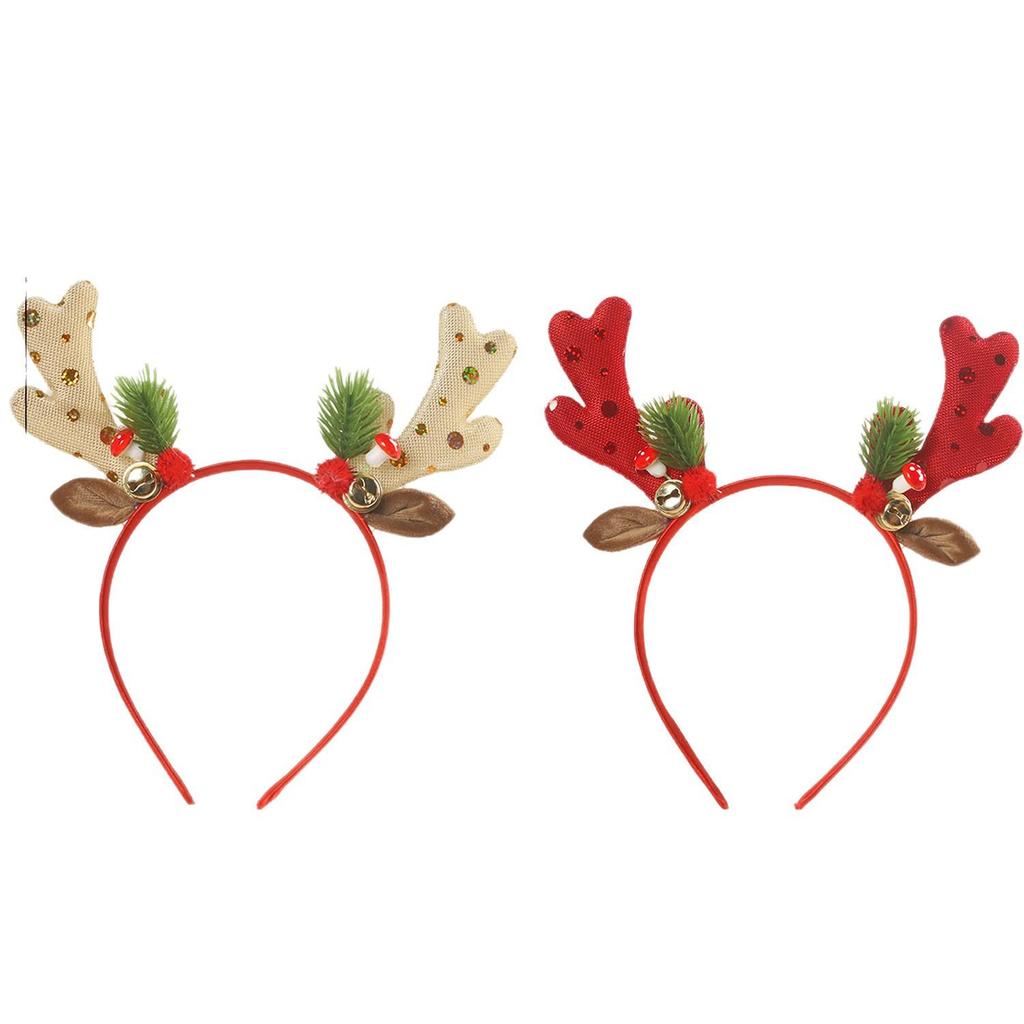 Youqi Christmas Antler Glitter Headband - Festive Party Decoration Accessory